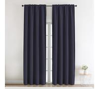 Cortinas opacas ignífugas para oscurecer la habitación, resistentes al fuego, para aulas, dormitorios, hogares de ancianos, juego de 2 paneles, 52 x 72 pulgadas