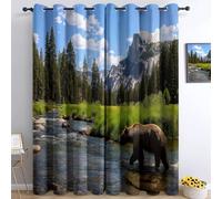 Cortinas opacas modernas de 55 pulgadas de ancho x 102 pulgadas de largo, cortinas de ventana con aislamiento térmico para guardería, dormitorio y sala de estar, cortinas de oscurecimiento de