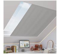 Cortinas Opacas para Claraboya, Cortina de Oscurecimiento Compatible con Ventana de Techo Material de Lino, Protección Solar Térmica para Ventanas Detecho Sin Taladrar