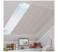 Cortinas Opacas para Claraboya, Cortina de Oscurecimiento Compatible con Ventana de Techo Material de Lino, Protección Solar Térmica para Ventanas Detecho Sin Taladrar