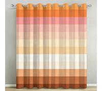 Cortinas Opacas Rayas Modernas Cortinas Térmicas Aislantes con Ojales 2 Piezas 3D Rayas Naranjas y Rosas Cortina Blackout para Cocina Ventanas Pequeñas y Dormitorio Infantiles 2X 117x138 cm C/1953
