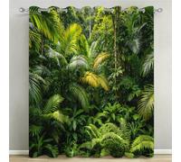 Cortinas Opacas Selva Tropical Cortinas Térmicas Aislantes con Ojales 2 Piezas 3D Palmera Cortina Blackout para Cocina Ventanas Pequeñas y Dormitorio Infantiles 2X 117x138 cm C/2019