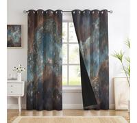 Cortinas Opacas Tema del Cielo Estrellado Cósmico para Dormitorio, 140 X 160 Cm, Soñador Misterioso, con Ojales, Aislamiento Térmico Reducción De Ruido Cortinas Salon, Juego De 2