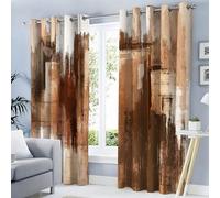 Cortinas Opacas Textura De Pintura Al Óleo Abstracta para Dormitorio, con Estampado De Grafiti Grunge, Aislamiento Térmico con Ojales para Sala De Estar, 2 Paneles De Cortina De Ventana Marrón Óxido