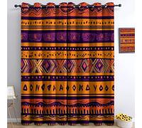 Cortinas Opacas Tradicional Patrones Tribales patrón, Cortinas Térmicas 117An x 183Al cm (2 Paneles) para Salón Dormitorio Infantil, Color Naranja Proteccion Intimidad Cortina Estampadas