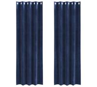Cortinas modernas vidaXL en azul oscuro con ojales, cortinas térmicas, 140 x 245 cm, tratamientos para ventanas multiusos para sala de estar y dormitorio, cortinas de poliéster, colgados tipo ojales,