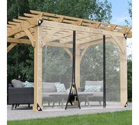 Cortinas para exteriores con puerta con cremallera, lona de PVC transparente resistente, paneles de lona transparente para patio, cenador, porche, tamaño personalizable 2,5 x 2,5 m