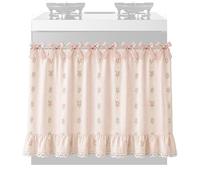 Cortinas para horno de 78 x 55 cm, falda de estufa de granja con lazos | Cortinas a prueba de polvo para puerta de horno, decoración de cocina, puerta, ventana, lavavajillas, microondas