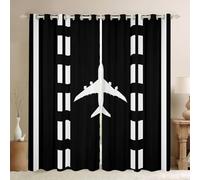 Cortinas para ventana de avión bloquean entre un 30% y un 50 % de luz, tratamientos para ventanas de cocina de aeropuerto, 66 pulgadas de ancho x 72 pulgadas de largo, cortinas de decoración de