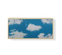 Cortinas Plegables Magnéticas Tipo Acordeón, Opacas, A Medida, A Prueba De Polvo, con Cenefa Pequeña para Armario De Cocina O Separador De Ambientes. Blue W30cm*H50cm