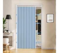 Cortinas plegables para puerta de dormitorio de planta abierta, color azul cielo, puertas de pasillo temporales, opacas, divisores de habitación, 240 x 180 cm, ideal para decoración del hogar y