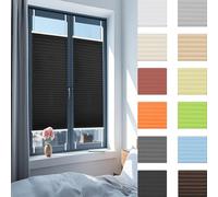 Cortinas Plisadas 70 x 100 cm Filtrado de Luz y Protección Visual Solar UV Cortina Plisada sin Taladrar Ventana Montaje Rápido y Fácil para Cocina Baño Oficina Dormitorio, Negro