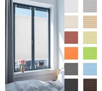 Cortinas Plisadas 70 x 100 cm Filtrado de Luz y Protección Visual Solar UV Cortina Plisada sin Taladrar Ventana Montaje Rápido y Fácil para Cocina Baño Oficina Dormitorio, Blanco