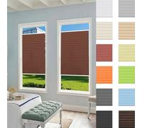Cortinas Plisadas 70 x 100 cm Filtrado de Luz y Protección Visual Solar UV Persiana Plisada Personalizada con Soportes de Sujeción para Cocina Baño Oficina Dormitorio, Marrón