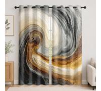 Cortinas Salon 2 Piezas 140An x 260Al cm Abstracto Fluido MáRmol Textura Decorativa Privacidad Cortinas Ojales Ventana Opacas Blanco GrisáCeo Cortina Termicas Aislantes para Infantil Dormitorio