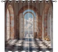 Cortinas Salon 2 Piezas 91.5An x 214Al cm, Elementos Decorativos NavideñOs Cortinas Ojales Ventana Opacas Hogar Decor, Rosso Cortina Termicas Aislantes para Infantil Dormitorio