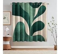 Cortinas Salon Abstracto Arte, 75x166 cm 2 Piezas - Cortinas Dormitorio Opacas Verdes Boho Geométricos Ventana Decoracion Habitacion, con Ojales, Blackout Curtains L&V110