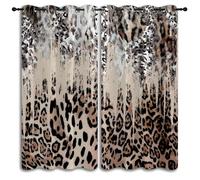 Cortinas Salon Estampado de leopardo, Cortina Pantera negra y pieles y texturas de estampados animales para Dormitorio Decoracion Habitacion, Cortinas Termicas Blackout 91.5An X 214Al cm 2 Paneles