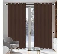 Cortinas Salon Moderno 180 x 200 cm Isolanti Termiche Protezione Della Privacy Cortina Habitacion Opaca Termica per Il Soggiorno e La Camera, marrón