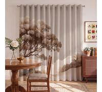 Cortinas Salon Opacas 2 Piezas Árboles Y Dunas De Arena, 140x160cm Cortinas Opacas para Dormitorio, Reduce Luz y Aporta Privacidad Cortina de Ventana Estilo Wabi-Sabi Minimalista con Ojales, Beige