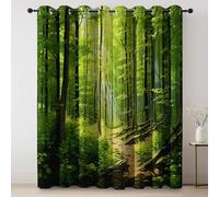 Cortinas Salon Opacas 2 Piezas con Ojales, Cortinas Estampadas para Naturaleza Paisaje Forestal Camino Sol, Termicas Aislantes Frio y Luz, Decoración Ventanas (Vistoso, 140An×280Al cm)