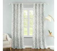 Cortinas Salon Patrón de Ramas, 140 An X 225 Al Cm(2 Piezas) Cortinas Dormitorio Opacas Verde Claro Ventana Cortina Termica Aislante Frio Y Calor, con Ojales