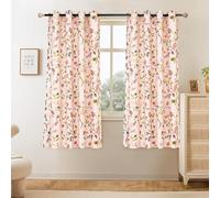 Cortinas Salon Ramas y Hojas, 140 An X 225 Al Cm(2 Piezas) Cortinas Dormitorio Opacas Rosa Ventana Cortina Termica Aislante Frio Y Calor, con Ojales