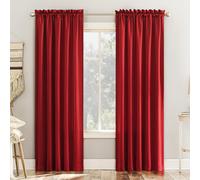 Cortinas Sun Zero Barrow de ahorro de energ a con bolsillo para varilla, 137 x 243 cm, color rojo festivo, juego de 2