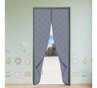 Cortinas Termicas 60 x 235 cm con Térmica y Aislante Cortina Magnética para Puerta con Cinta Adhesiva para Balcón Sala Estar Patio, gris plata