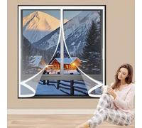 Cortinas Termicas Aislantes 45 x 105 cm Prueba de Viento Impermeable, Aislante Frio y Calor en Transparente Cocina Tela Opaca Insonorizada para Todo Tipo de Ventanas, A