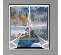 Cortinas Termicas Aislantes 50 x 65 cm Prueba de Viento Impermeable, Aislante Frio y Calor en Transparente Cortina Térmica con Aislamiento Térmico para Estar Balcón Sala, A