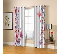 Cortinas Termicas Aislantes Frio Y Calor Cortas Mariposa Flor Roja Estampadas 2 Piezas con Ojales 140X160Cm Cortinas Salon Modernas Habitacion Dormitorio Juvenil Infantil Niña Niño Matrimonio