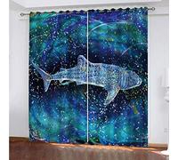 Cortinas Termicas Aislantes Frio Y Calor Infantiles 3D Ballena Abstracta Marina 2 Piezas 160x200Cm Salon Opacas Cortina Termica Aislante Frio Y Calor Infantil Niño Niña Dormitorio