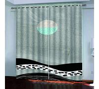 Cortinas Termicas Aislantes Frio Y Calor Infantiles 3D Paisaje De Luna Llena Abstracto 2 Piezas 160x200Cm Salon Opacas Cortina Termica Aislante Frio Y Calor Infantil Niño Niña Dormitorio