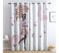 Cortinas térmicas con ojales para sala de estar, dormitorio, ventana, diseño de niños, adolescentes, cortinas, juego de 2 modernas decoraciones de ventana, 140 x 200 cm (largo x alto)