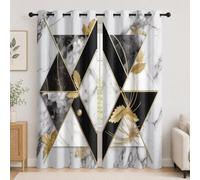 Cortinas Térmicas Opacas 2 Piezas 140An x 245Al cm Moderno Lujoso MáRmol Cortina Blackout, Ojales, Aislamiento Frío/Calor y Reducción de Ruido Blanco GrisáCeo Suave Resistente para Salón/Dormitorio