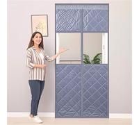 Cortinas Termicas Para Puertas Cortinas for puertas y ventanas con aislamiento térmico, magnéticas, autoabsorbentes, gruesas resistentes al frío, for invierno(Gray,95x210cm)
