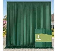 Cortinas Tipo telón de Fondo Verde Cazador sin Arrugas de 30 x 10 pies para Fiestas, Tela Gruesa Verde Esmeralda, Cortinas de Fondo para Fotos de Boda, Fiesta, fotografía, Fondo de Selva, decoración