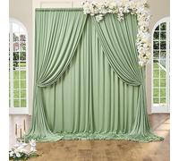 Cortinas Tipo telón de Fondo Verde Salvia de 3 x 20 pies sin Arrugas para Fiestas, 4 Paneles de 1.5 m x 3 m, Cortinas de Fondo de poliéster Verde Salvia, Decoraciones de telón de Fondo para Bodas