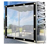 Cortinas transparentes de plástico PE para exteriores, impermeables, con cordón elástico, para cenador, patio, porche, 4 x 4,5 m
