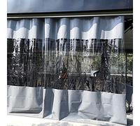 Cortinas transparentes para exteriores de 0,3 mm, impermeables, de PVC, paneles laterales para pérgola, patio, balcón y cenador, cortina de lluvia resistente a desgarros con ojales, tamaño 4 x 2,3 m