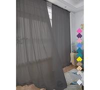 Cortinas transparentes para ventana, color gris oscuro, 63 pulgadas de largo, 2 paneles, cortina básica para barra, panel de bolsillo para dormitorio, sala de estar, patio, cocina