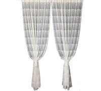 Cortinas traslúcidas blancas de 140 x 245 cm, modernas cortinas de lino con cinta plisada, tratamientos de ventana interiores para sala de estar, habitación de los niños, cocina, juego de 2