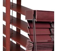 Cortinas Venecianas de Madera Personalizadas, Persianas Horizontales para Interiores de 20 a 160 cm, Horizontal Venetian Blind Wood con Aislamiento Térmico y Privacidad(Wine Red)