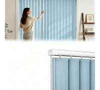 Cortinas Verticales 50% Blackout para Divisor de Ambientes, Cortina para Ventana Grande Puerta Patio, Fácil Instalación Panel de Tela con Carril 60 90 140 180 200 240 cm(Azul claro,180cmWx160cm)