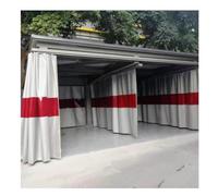 Cortinas Y Pantallas De Soldadura Retráctiles, Manta De Soldadura Recubierta De Silicona, Separación Rápida De Espacios, Con Panel De Ventana De Visualización Rojo(Gray-0.5mm,4x3m/13.1x9.8ft)