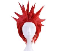 Corto Fluffy Snynthic Red kirishima eijiro Anime Cosplay Peluca Corta Fiesta de disfraces de Halloween Peluca for Kirishima Eijiro con gorra de peluca gratis (Rojo) (Color : Red)
