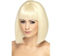 Corto Rubio Blunt Peluca Bob Mujer Coquette 60s 70s de Disfraz Straig