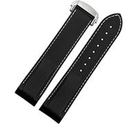 Corturas de reloj 20 mm 22 mm Curvado Silicona Muñeca Madrena Madrena de goma de buceo Fit para Omega Seamaster 300 Fit For Seiko Huawei Samsung Watch Strap (20 mm azul blanco B)