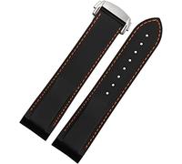 Corturas de reloj 20 mm 22 mm Curvado Silicona Muñeca Madrena Madrena de goma de buceo Fit para Omega Seamaster 300 Fit For Seiko Huawei Samsung Watch Strap (20 mm azul blanco B)